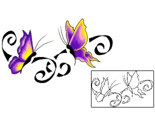 Butterfly Tattoo Specific Body Parts tattoo | JJF-00143