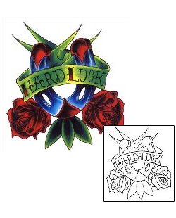 Flower Tattoo Hard Luck Horseshoe Tattoo