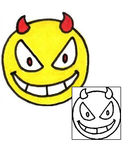 Devil - Demon Tattoo Devil Smiley Face Tattoo
