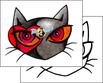 Cat Tattoo animal-cat-tattoos-andrea-ale-aaf-00653