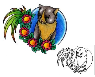 Cat Tattoo Plant Life tattoo | AAF-00688