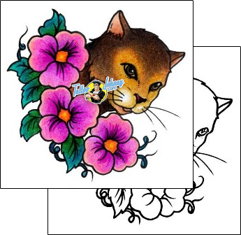 Cat Tattoo animal-cat-tattoos-andrea-ale-aaf-00694