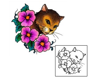 Cat Tattoo Plant Life tattoo | AAF-00694