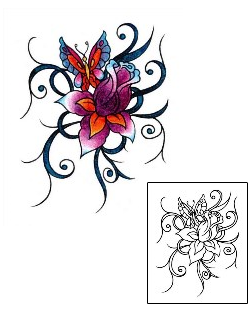 Butterfly Tattoo Plant Life tattoo | AAF-00746