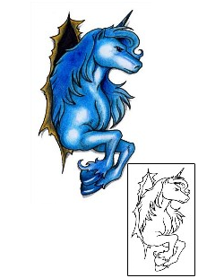 Fantasy Tattoo Blue Unicorn Tattoo