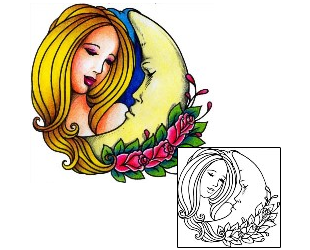 Moon Tattoo Plant Life tattoo | AAF-01949