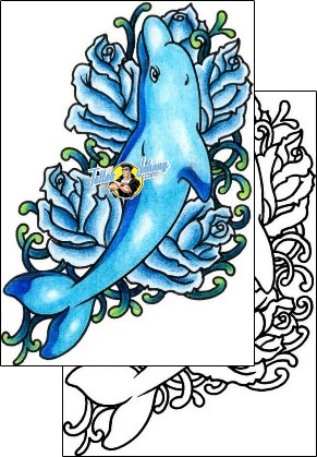 Dolphin Tattoo plant-life-flowers-tattoos-andrea-ale-aaf-02032