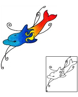 Dolphin Tattoo Marine Life tattoo | AAF-02046