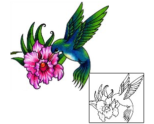 Hummingbird Tattoo Plant Life tattoo | AAF-02855