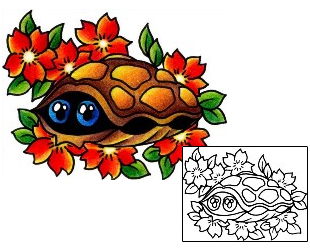 Turtle Tattoo Plant Life tattoo | AAF-03004