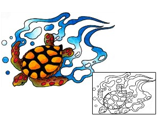 Turtle Tattoo Marine Life tattoo | AAF-03035
