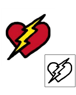 Picture of Heart Lightning Strike Tattoo