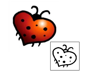 Picture of Ladybug Heart Tattoo