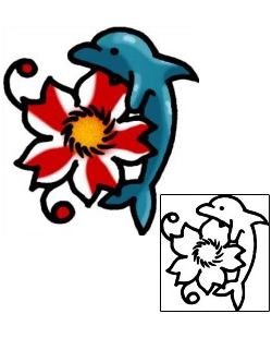 Sea Creature Tattoo Cherry Blossom Dolphin Tattoo
