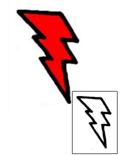 Picture of Chunky Red Lightning Bolt Tattoo