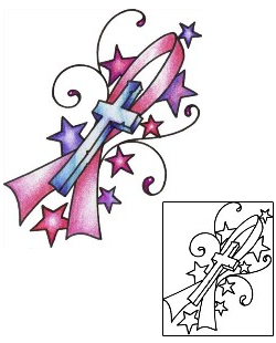 Ribbon Tattoo Religious & Spiritual tattoo | AAF-11604