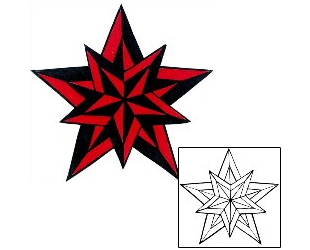 Nautical Star Tattoo Astronomy tattoo | ABF-00002
