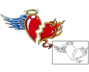 Broken Heart Tattoo Religious & Spiritual tattoo | ABF-00025
