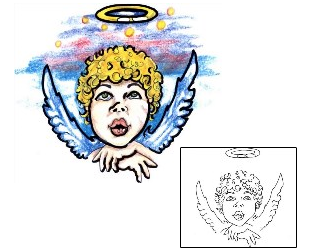 Angel Tattoo Religious & Spiritual tattoo | ACF-00093