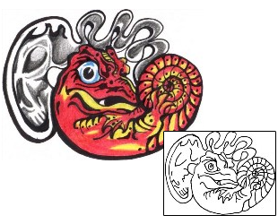 Lizard Tattoo Horror tattoo | ACF-00227