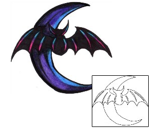 Bat Tattoo Astronomy tattoo | ACF-00270