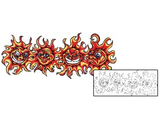 Fire – Flames Tattoo Specific Body Parts tattoo | ACF-00276