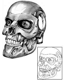 Biomechanical Tattoo Terminator Skull Tattoo