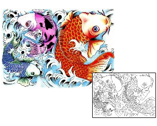 Fish Tattoo Marine Life tattoo | ADF-00184