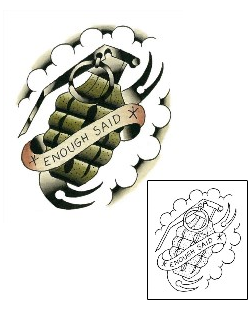 Picture of Traditional Enough Said Grenade Tattoo