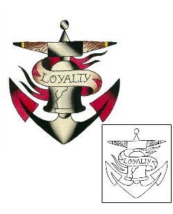 Military Tattoo Traditional Loyalty Anchor Tattoo