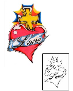 Sacred Heart Tattoo Religious & Spiritual tattoo | AMF-00011