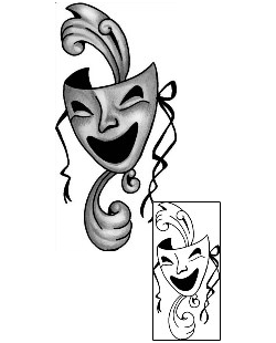 Comedy Tragedy Mask Tattoo ANF-01558