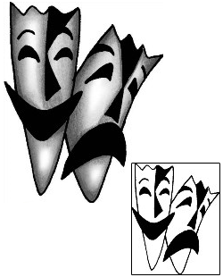 Comedy Tragedy Mask Tattoo ANF-01613