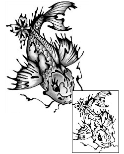 Asian Tattoo Marine Life tattoo | ANF-01850