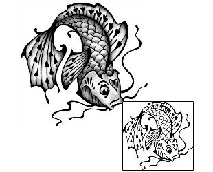Asian Tattoo Marine Life tattoo | ANF-01861