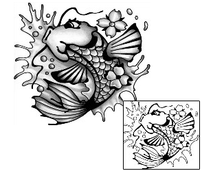 Asian Tattoo Marine Life tattoo | ANF-01874