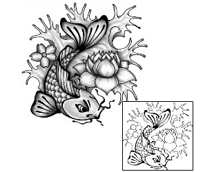Asian Tattoo Marine Life tattoo | ANF-01882