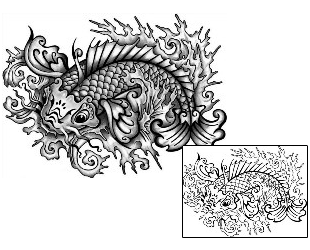 Koi Tattoo Marine Life tattoo | ANF-01907