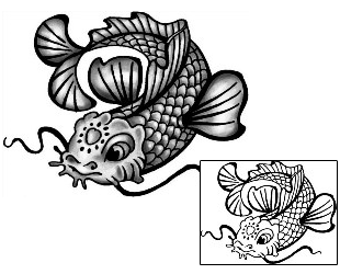 Koi Tattoo Marine Life tattoo | ANF-01919