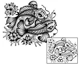 Koi Tattoo Marine Life tattoo | ANF-01921