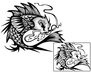 Asian Tattoo Marine Life tattoo | ANF-01923