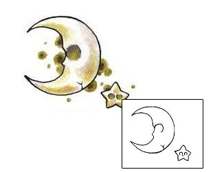 Moon Tattoo Astronomy tattoo | APF-00028