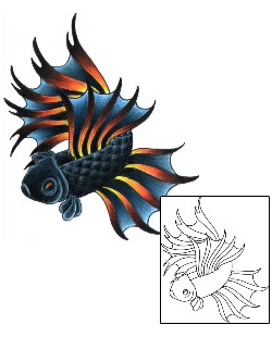 Fish Tattoo Marine Life tattoo | AQF-00008