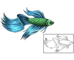 Fish Tattoo Marine Life tattoo | AQF-00015