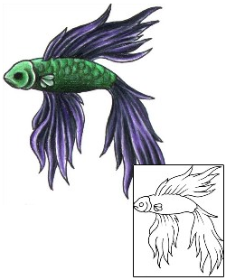 Fish Tattoo Marine Life tattoo | AQF-00020