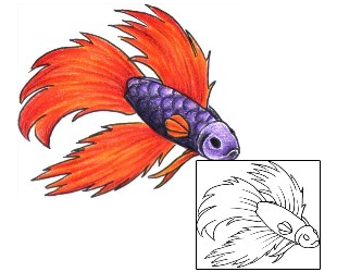 Fish Tattoo Marine Life tattoo | AQF-00021