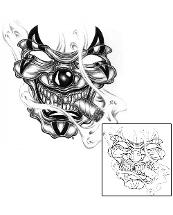 Horror Tattoo Smoking Clown Mask Tattoo