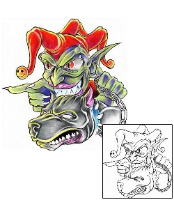 Joker - Jester Tattoo Jester's Dog Tattoo
