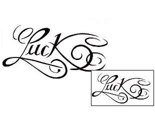 Lettering Tattoo Luck Script Lettering Tattoo