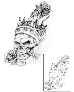 Horror Tattoo Smoking Skull King Tattoo